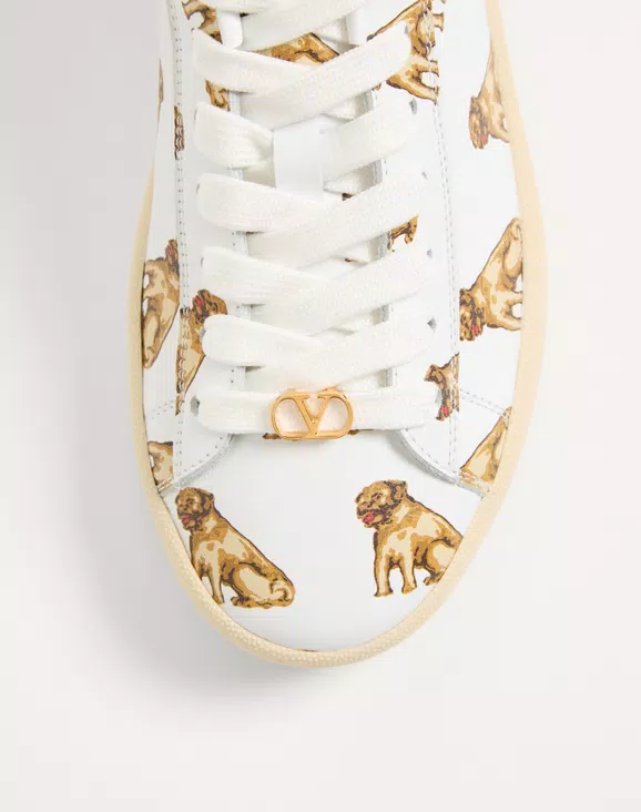 Valentino Royco Sneaker In Nappa Calfskin With Petit Charles Pattern - Image 3